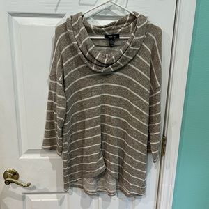 Cowl neck tunic.  Gold fleck color size XL